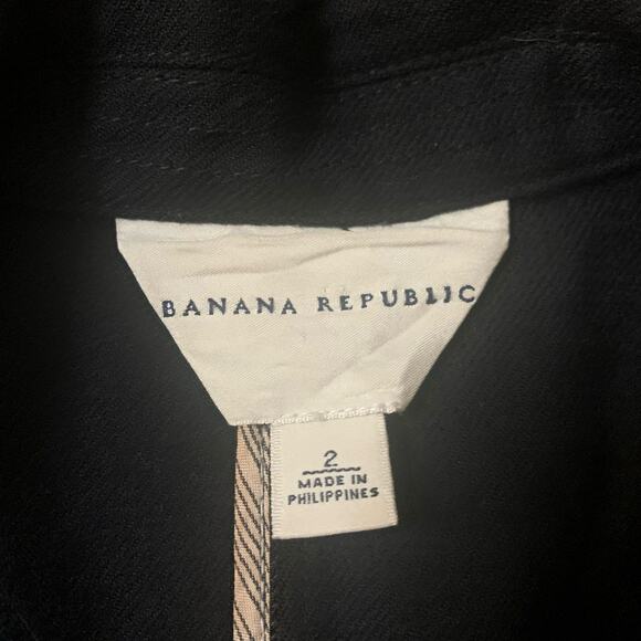 Banana Republic black one-button wool jacket size 2 - Picture 7 of 12